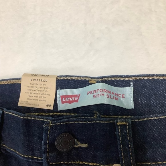 Levi's 511 Boys NWT Performance Slim Fit Blue Jeans Size 18R 29x29 - Picture 4 of 7